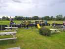 The pub garrden with rhe site in the background