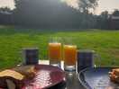 Early morning breakfast with a lovely view