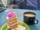 Morning coffee and birthday cake