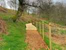 Part of the path to the yurt and hit.