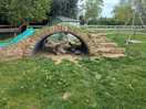 Goat shelter.