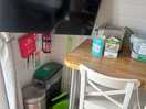 Tv & breakfast bar, loved the recycling bins