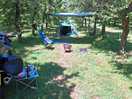 Caution, pitches are long but not that wide, especially with low hanging trees. the tarp is 3m x 3m