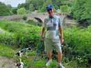 Ludlow forest walk with views of castle and quaint bridges over river wye.