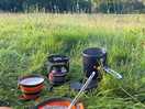 Camp site in middle of wild flower meadow.