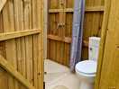 Clean toilets with bright solar lights at night