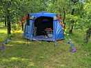 Camping between the trees