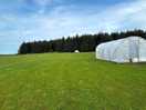 Polytunnel with chairs and tables