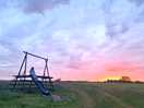 Sunset over the hill