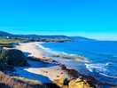 The beach from the coastal path by camping foz