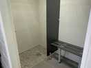 Inside the women’s shower cubicles