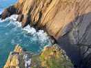 Rugged cliff-top walk on the pembrokeshire coastal path.