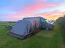 Our set up and sunset