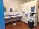 Ladies sinks. hair dryer requires coins