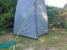 Utility tent in the corner.