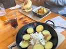 Traditional food in small campsite‘restaurant’