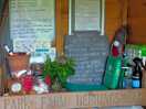 Tide table,wildlife info,eggs,flapjacks,marshmallowsfreshly picked herbs for culinary use!