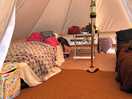 Inside our tent there were 2 sizes we were in a smaller tent for a family