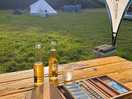 Each tent has its own gazebo, table and electric bbq