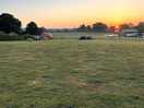 View of the campsite at sunrise