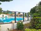 Outdoor pool with slides