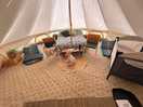 Bell tent. loved the carpet and furniture