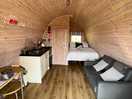 Inside the pod which is spacious and clean