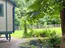 Looking at the shepherds hut from the fire.