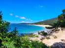 Blick von der bar zum strand
