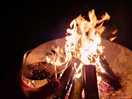 Relaxing around the fire