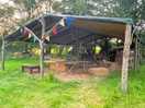 Group shelter/kitchen/campfire area.