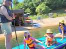Family paddle boards