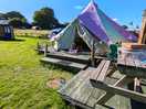 Bell tent during day