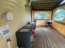 Washing area, even has a clothes horse for drying clothes if needed
