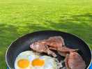Breakfast at the site before a great day hiking.