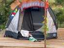 Vlonder onder de tent plek, natuurlijk ook normale kampeer plekken voor tenten!