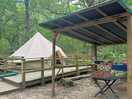 Bell tent during the day