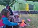 Relaxing by the tent