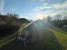 Sunshine over tent pitch