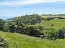 View down the valley to branscombe beach