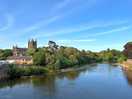 On the walk way bridge looking towards hereford coty.