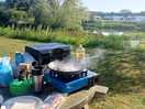 Lovey view when cooking breakfast
