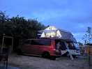 Van next to glamping site