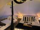 The inside when lit up with fairy lights