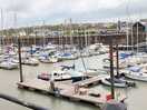 Across the marina to the site in the background