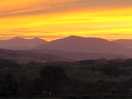 Sunset over snowdonia range from our van.