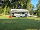 Our tiny 7mtr motorhome in its huge pitch