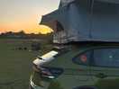 Roof tent sunset view