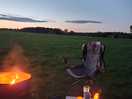 Fire pit, wine, field to ourselves.....bliss!