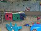 A huge barn sand pit. was dry all the time kids loved it